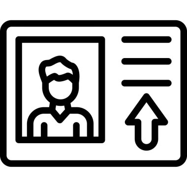 Kimlik kartı simgesi, vektör illüstrasyonu