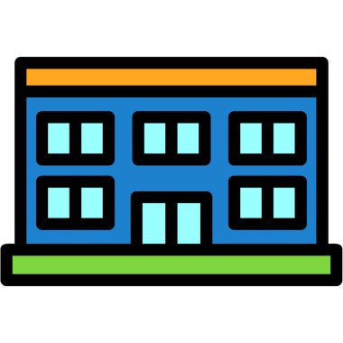 ikon vektörü oluşturuyorum. Taslak ev tabelası. renk kontur sembolü resimlemesi