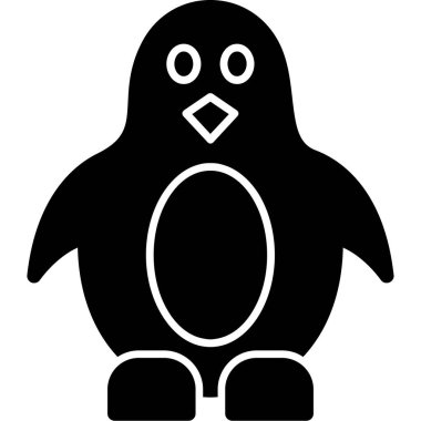 Penguen simgesi vektör illüstrasyonu