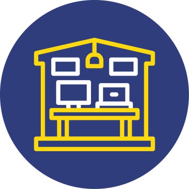 Bina. Web simgesi basit illüstrasyon