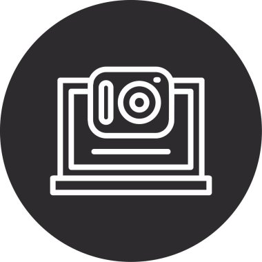 Kamera simgesinin vektör illüstrasyonu