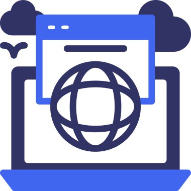 Bulut hesaplama web simgesi basit illüstrasyon