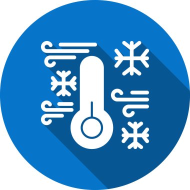 Kar tanesi ve termometre simgesiyle termometrenin vektör çizimi