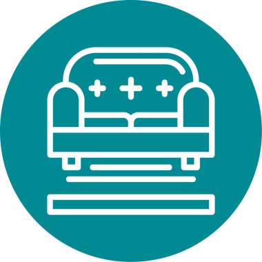 Kanepe. Web simgesi basit illüstrasyon