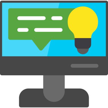 bilgisayar sohbet simgesi, vektör illüstrasyonu