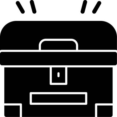 Hazine Sandığı Simgesi, Vektör İllüstrasyonu