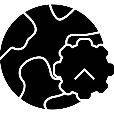 Dünya ve gezegen sembolünün vektör illüstrasyonu