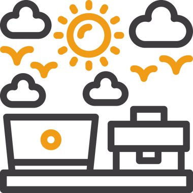 Bulut hesaplama simgesi ana hat biçiminde