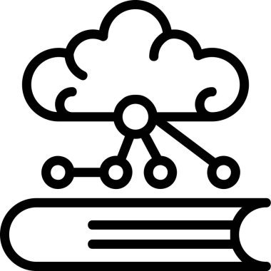 Ana hatlar biçiminde bulut hesaplama ağı simgesi