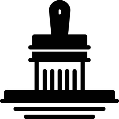 Bir Amerikan heykelinin beyaz siluetinin vektör çizimi