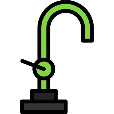 Su musluğu simgesi renk ana hatları vektörü