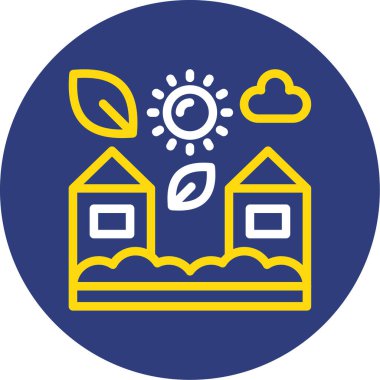 Yaprak simgesi ile güneşin vektör illüstrasyonu