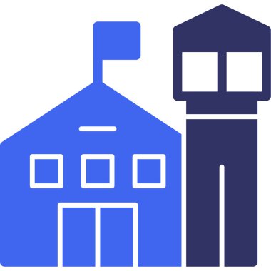 Bina. Web simgesi basit illüstrasyon