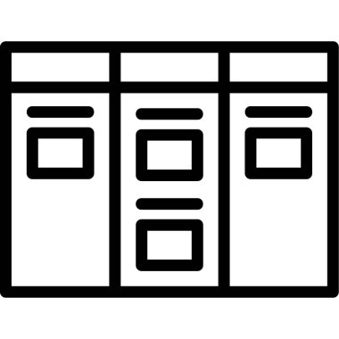 Kabine ikonu taslak vektörü. Dolap mobilyası. dolap