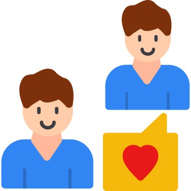 insan ve kalp vektör çizimi