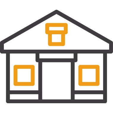 Bina. Web simgesi basit illüstrasyon