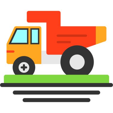 İnşaat kamyonu vektör simgesi