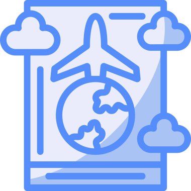 Moda tasarım tarzında uçuş seyahat simgesi