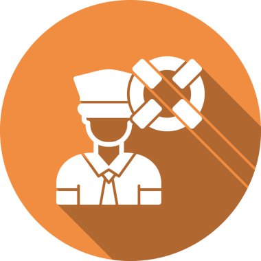 İnşaat işçisi. Web simgesi illüstrasyonu