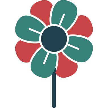 Çiçek. Web simgesi basit illüstrasyon