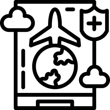uçak yolculuğu konumu simgesi
