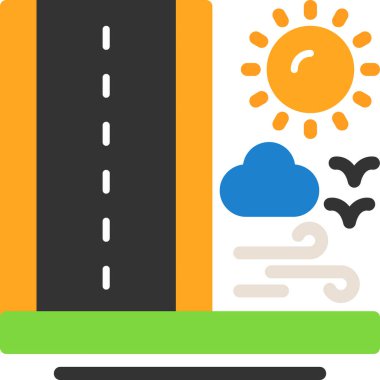 yol simgesi vektör illüstrasyonu