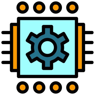 devre çipi simgesi vektör illüstrasyonu