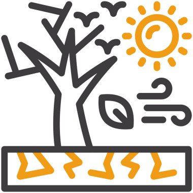 Doğa güneş ikonu ana hatlarıyla