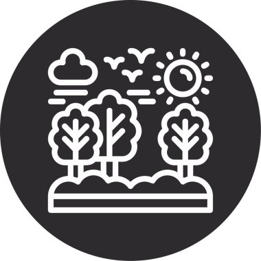 güzel orman çizgisi vektör simgesi