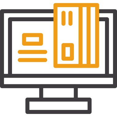 bilgisayar monitörü web simgesi, basit illüstrasyon