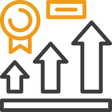 Doldurulmuş ana hatlar biçiminde iş büyümesi grafiği simgesi