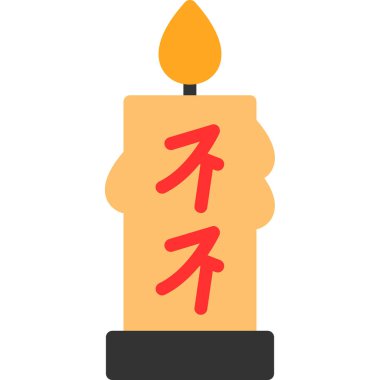 mum yeni yıl simgesi düz stil