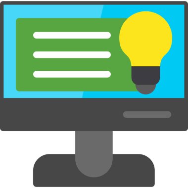 dizüstü bilgisayar fikri ampul simgesi - taslak biçimi