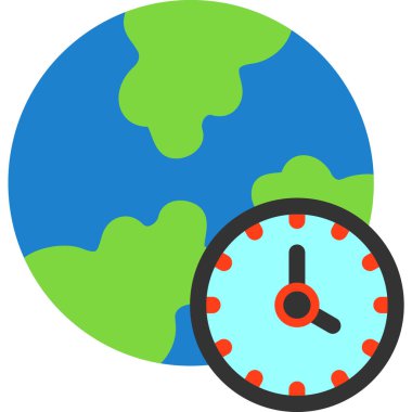 Yeryüzü günü simgesi doldurulmuş ana hatlar biçiminde