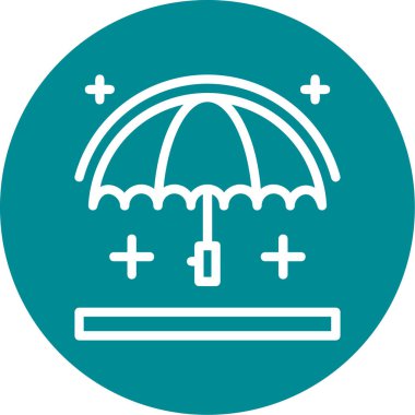 Bir şemsiye simgesinin vektör illüstrasyonu