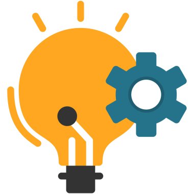 fikir düz vektör simgesi