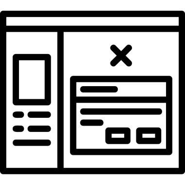 Tarayıcı pencere simgesi ana hatları vektörü. internet mağazası