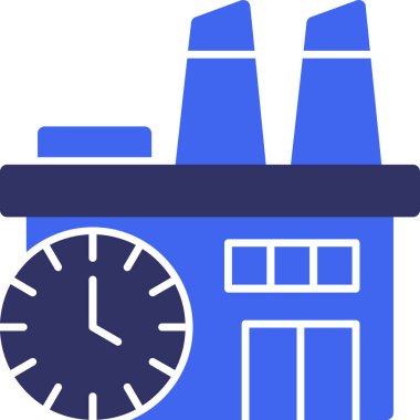 Fabrika inşa ikonu düz stil