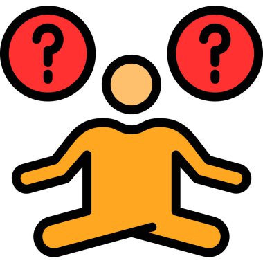 Bir sorum var. Web simgesi basit illüstrasyon