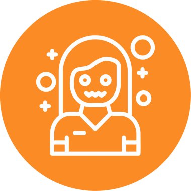 Kadın. Web simgesi basit illüstrasyon