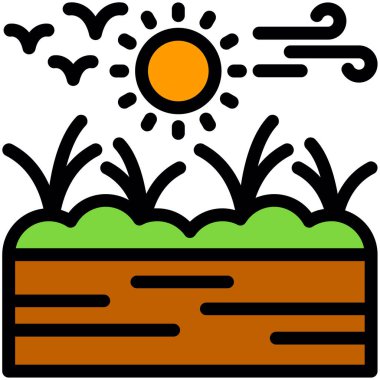 Güneş simgesi, vektör illüstrasyonu basit tasarım