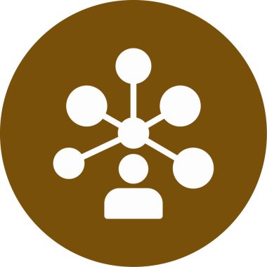 ağ vektör simgesi. Bu yuvarlak düz sembol beyaz arkaplanda turuncu renkle çizilmiş..