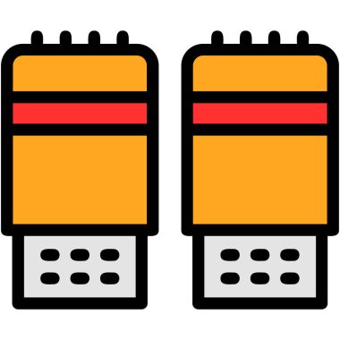 iki klasör simgesi. Web için basit dizin vektör simgeleri çizimi