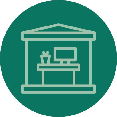 Bir bina simgesinin vektör illüstrasyonu