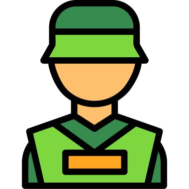 Asker. Web simgesi basit illüstrasyon