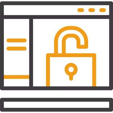 Tarayıcı kilit simgesi ana hat biçiminde