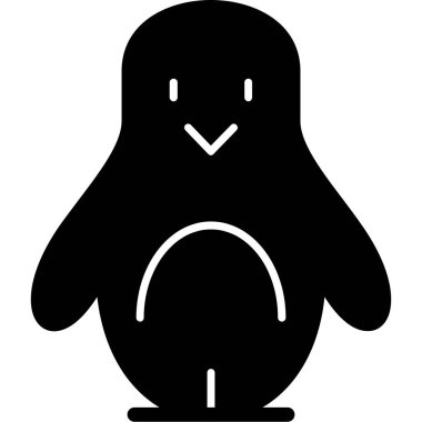 Yüzü, illüstrasyonu, beyaz arka planda vektörü olan penguen