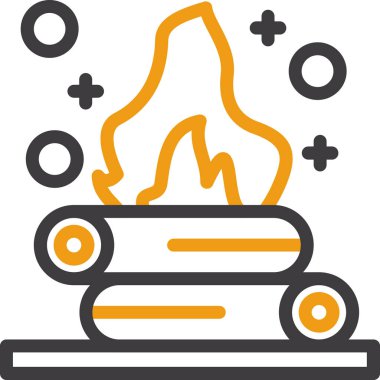 ateş ateşi simgesi doldurulmuş dış hat biçiminde