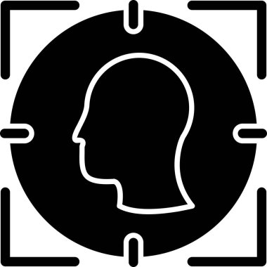 bir çerçeve içinde baş vektör simgesi