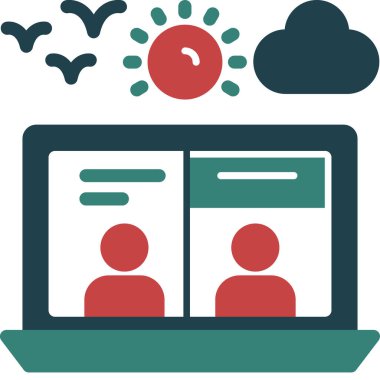 Dizüstü bilgisayar simgesi vektör çizimi